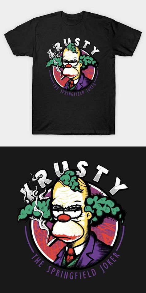 Batman Crossover, Joker T Shirt, Simpsons Art, Joker Art, The Simpson, Shirt Print Design, Creative Drawing, Creative Logo, The Simpsons