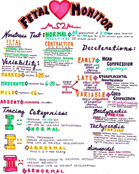 Dr. Katy Hanson on Instagram: “Ever looked at a fetal heart tracing and had no idea what you’re looking at? If you answered yes you would not be alone...luckily I have…” Obgyn Nursing Notes, Ob Nursing Student, Midwifery Notes, Fetal Heart Monitoring Nursing, Heart Tracing, Obstetrics Nursing, Memes Nursing, Fetal Monitoring, Newborn Nursing