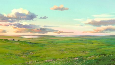 Studio Ghibli | ghibli-collector: The Skylines and Landscapes... Tales From Earthsea, Studio Ghibli Background, Ghibli Artwork, Studio Ghibli Art, Ghibli Art, Howls Moving Castle, Fantasy Art Landscapes, Landscape Illustration, 판타지 아트