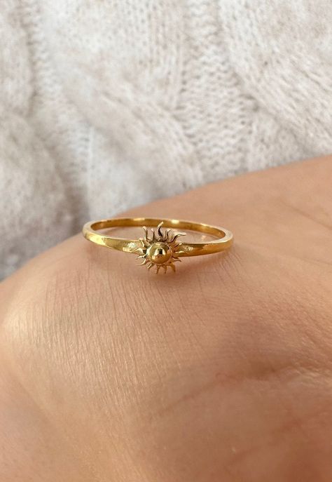 Gold Sun Ring, Sunrise Ring, 14K Solid Gold, Handmade Gift, Mothers Day Gift Sun Promise Ring, Sun Ring Aesthetic, Sun Inspired Jewelry, Gold Sun Ring, Sun Ring Gold, Sun Wedding Ring, Gold Rings Aesthetic, Sunrise Ring, خواتم خطوبة