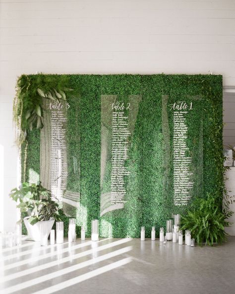 A Wedding Trend We're Loving: Living Walls #LivingWalls #WeddingInspiration #WeddingFlowers #WeddingIdeas | Martha Stewart Weddings Reception Seating Chart, Wedding Reception Seating, Reception Seating, Sofa Seat, Acrylic Wedding Invitations, Seating Plan Wedding, Seating Plan, Seating Chart Wedding, Wedding Goals