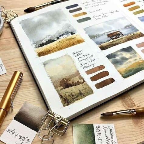 Gauche Sketchbook, Watercolor Illustration Ideas, Jowishka Art, Jowita Marczuk, Travel Watercolor, Sketchbook Watercolor, Watercolor Aesthetic, Watercolor Nature, Sketch Watercolor