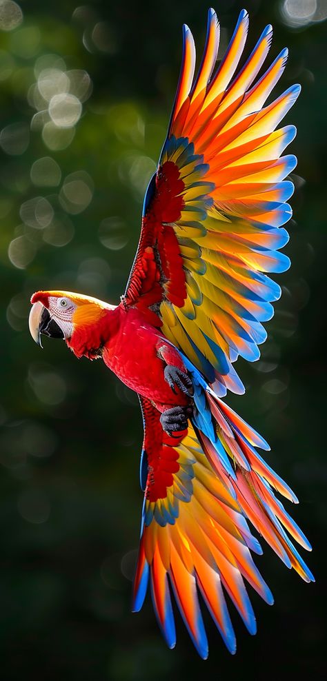 colorful flying parrot Parrot Wings Reference, Parrot Reference Photo, Tropical Birds Flying, Colourful Birds Photography, Colorful Birds Flying, Nature Art Reference, Drawing Reference Photos Nature, Colorful Animals Photography, Painting Reference Photos Nature