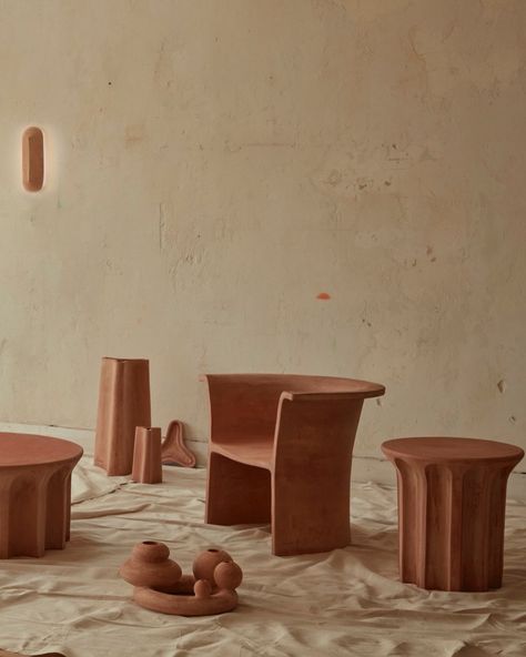 New Volumes Collection 02: Terracotta⁠ ⁠ A project steeped in history, place, and tradition with furniture, lights, and objects made by an eighth-generation terracotta factory in Ferrone, Italy.⁠ ⁠ Learn more on our journal 🤎⁠ ⁠ 📷 @seanfennessy⁠ Terracotta Furniture, Eighth Generation, Light Terracotta, Concept Ideas, Sacred Space, Portugal, Apartment, Map, Italy