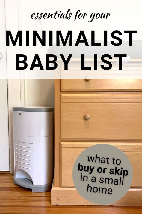 Minimalist baby list Newborn Furniture Essentials, Simple Nursery Layout, Small Minimalist Nursery, Newborn Minimalist Essentials, Minimal Newborn Essentials, Gender Neutral Nursery Small Space, Minimalistic Nursery Ideas, Small Nursery Inspiration, Baby Nursery Essentials