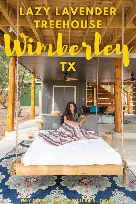 Wimberley is a town in the Texas Hill Country well-known for its otherworldly attractions like Jacob’s Well. Extend its magic into every free second of your trip when you stay at the Lazy Lavender Treehouse. As one of 5 unique vacation rentals on-site, the Lazy Lavender Treehouse sets itself apart. With its vibrant décor and natural surroundings, this elevated sanctuary offers a one-of-a-kind escape from the mundane. Texas Weekend Getaways, Airbnb Reviews, Unique Vacation Rentals, Texas Vacation, Texas Vacations, Hotel Inspiration, Unique Vacations, The Mundane, Texas Travel