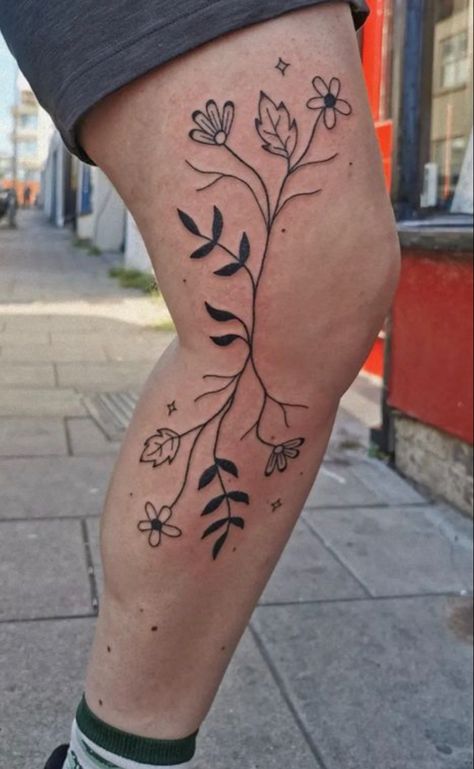 Hanging Plants Tattoo, Large Stick And Poke Tattoo, Getting A Divorce, Wrist Tattoo Ideas, Flower Tattoo Ideas, Garden Tattoos, Funky Tattoos, Doodle Tattoo, Hand Poked Tattoo