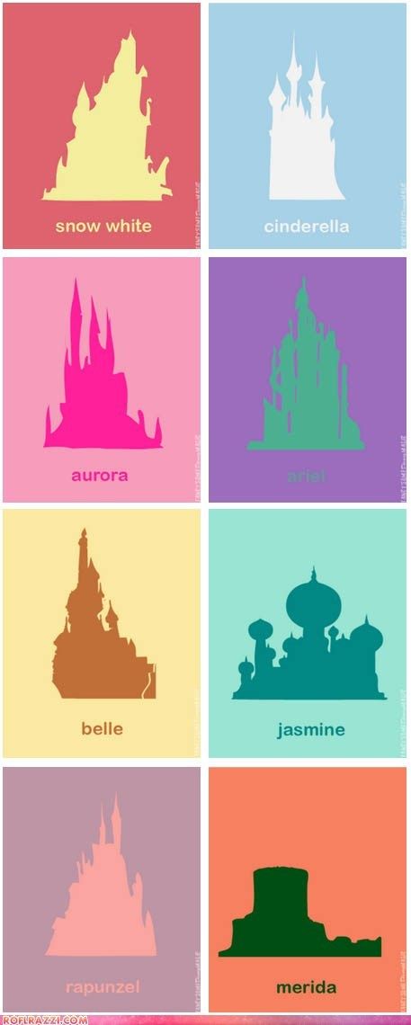 Yep, I needed this.  This is important stuff to know! Am I the only one who thinks Merida's castle looks like a cake? Disney Amor, Humor Disney, Disney Princess Castle, Images Disney, Karakter Disney, Funny Disney, Film Disney, 캐릭터 드로잉, Art Disney