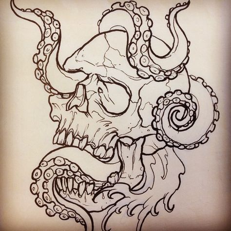 Fun outline for tomorrow on my dapper man @ry_mcdermott ! #skull #skulltattoo #tattoodesign #thegallerytattoostudio #kurtbrowntattoos #octopus #tattoooutline Pirate Ship Tattoo Thigh, Pirate Ship Tattoos, Gallery Tattoo, Octopus Tattoo Design, Octopus Tattoos, Outline Tattoo, Tattoos Mandala, Tattoo Outline Drawing, Tattoo Zeichnungen