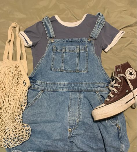 Summer Outfits With Converse, Summer Converse Outfit, Converse Summer Outfit, Robyn Brooks, Brown Converse Outfit, Overalls Shorts Outfit, High Top Converse Outfit, Converse Outfit Summer, Outfit Overall