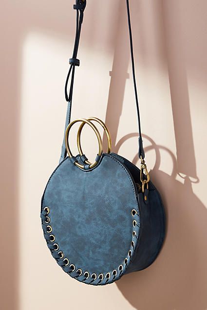 Under $60!  Anthropologie Stitched Circular Crossbody Bag  #fashion #fallfashion #crossbodybag #affiliate Women Hand Bags, Purse Luxury, Girly Bags, Purses For Women, Genuine Leather Totes, Luxury Purses, Pretty Bags, Designer Shoulder Bags, Leather Bags Handmade