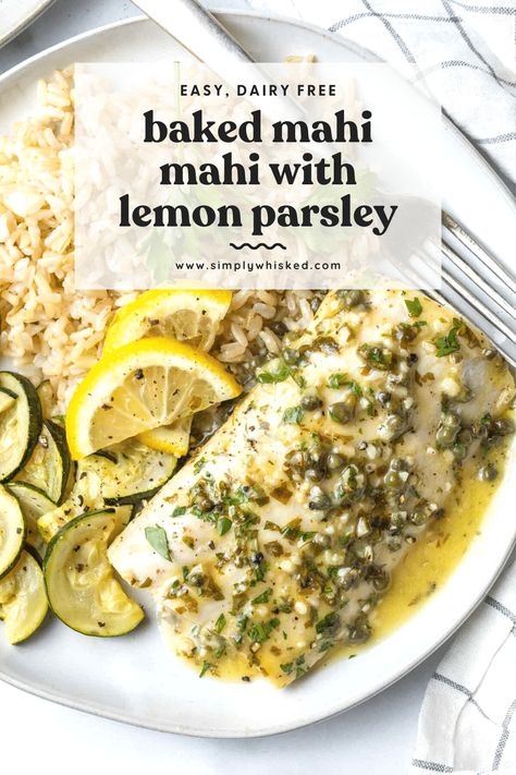 This baked mahi mahi recipe is made in the oven with a simple seasoning and a lemon parsley sauce. It’s flavorful, healthy, and easy enough for weeknights. Serve it with your favorite sides for a complete meal. Mahi Mahi Recipes Baked, Mahi Recipes, Baked Mahi Mahi, Mahi Mahi Recipe, Mahi Mahi Recipes, Parsley Sauce, Homemade Tartar Sauce, How To Cook Fish, Pot Roast Recipes