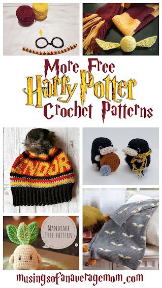 Harry Potter Inspired Crochet, Golden Snitch Crochet Pattern Free, Harry Potter Amigurumi Receita, Crochet Harry Potter Blanket, Character Crochet Patterns, Harry Potter Crochet Patterns, Maquillage Harry Potter, Crochet Novelty, Character Crochet