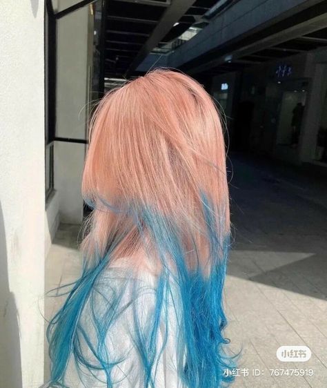 Colourful Hair Ideas For Blondes, Blue And Pink Hair, Korean Hair Color, Peach Hair, Hair Color Streaks, Pretty Hair Color, Shot Hair Styles, Hair Stylies, Pastel Hair