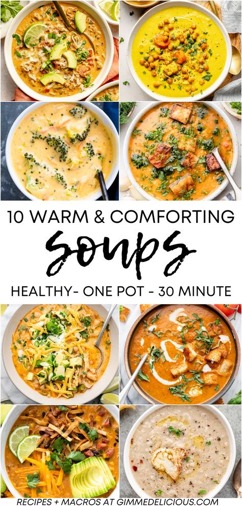 10 Warm and Comforting Soups Heart Soups Comfort Foods, Soups Good For Colds, Best Soups For When Sick, Soup Recipes For Sore Throat, Healthy Soup For Sickness, Sick Foods Feel Better, Healthy Comfort Soup, Soups To Make When Sick, Soft Soups