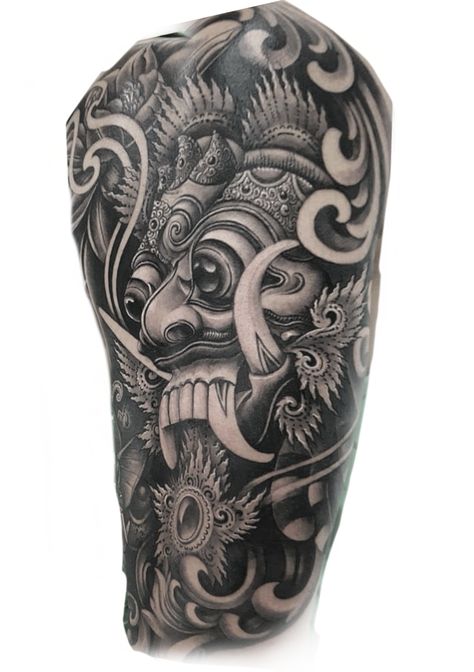 Seni Tato Bali, Tattoo Barong Bali, Balinese Tattoo Design, Desain Tattoo, Bali Mask, Praying Hands Tattoo Design, Balinese Tattoo, Barong Bali, Bali Tattoo