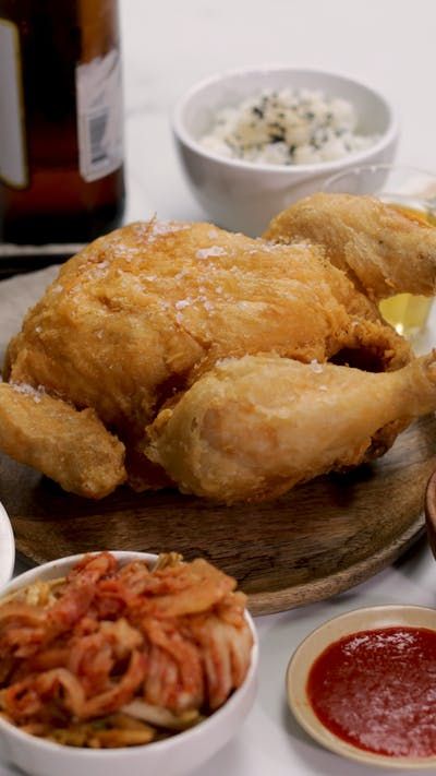 Korea Chicken, Monterrey Chicken, Whole Fried Chicken, Easy Pork Tenderloin Recipes, Fried Chicken Batter, Dips And Chips, Easy Pork Tenderloin, Chicken Batter, Korean Recipe