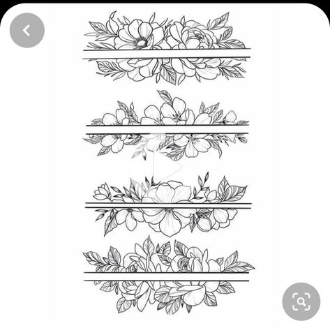 Tattoo Band, Cuff Tattoo, Band Tattoo Designs, Anklet Tattoos, Muster Tattoos, Inspiration Tattoos, Floral Tattoo Sleeve, Arm Band Tattoo, Floral Tattoo Design