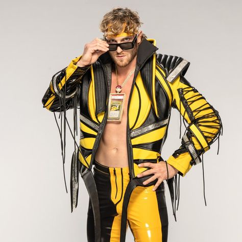 Wwe Logan Paul, Logan Paul Wwe, Wwe Attire, Wrestling Attire, Gimp Bracelets, Wrestling Outfits, Wrestling Gear, Cody Rhodes, Logan Paul