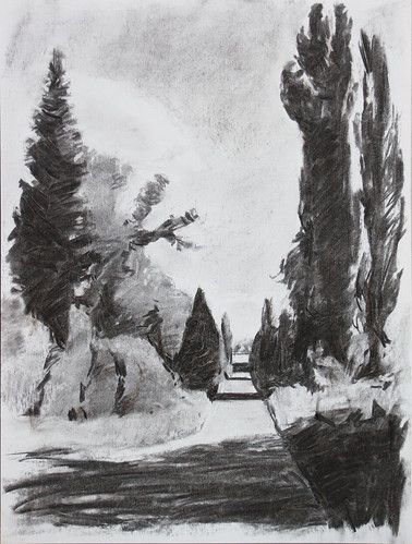 Charcoal Landscape, Fire Drawing, Thumbnail Sketches, Nature Sketch, Art Sketches Doodles, Landscape Sketch, Drawing Exercises, Charcoal Art, Graphite Drawings