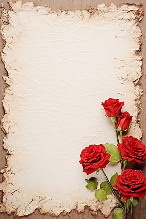 Most Beautiful Flowers In The World, Lucky Background, Red Flower Background, Flower Border Design, Red Roses Background, Mirela Anton, Old Paper Background, Floral Cards Design, Roses Wallpaper