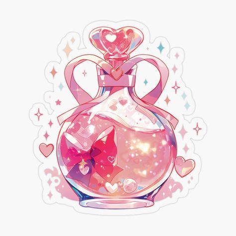 Potion Art Aesthetic, Love Potion Aesthetic, Love Poison Bottle, Magic Potion Art, Love Potion Drawing, Potions Art, Cute Potion Bottles Drawing, Love Potion Illustration, Potion Art