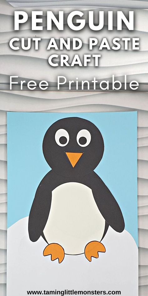 Diy Penguin Crafts, Penguin Template, Arctic Animals Preschool Activities, Penguin Crafts Preschool, Arctic Animals Crafts, Craft Activities For Toddlers, Printable Craft Templates, Activity For Preschool, Penguin Crafts