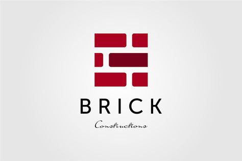 Brick Logo Design, Rock Architecture, Brick Logo, Logo Moodboard, Brick Laying, Emblem Design, Typographic Logo Design, Brick Construction, Building Logo