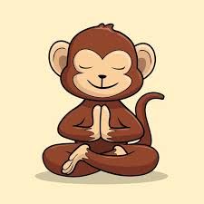 Yoga Cartoon, Monkey Drawing, Monkey Illustration, Animal Hugs, Animal Yoga, Meditation Poses, Yoga Illustration, Character Cartoon, Cafe Logo