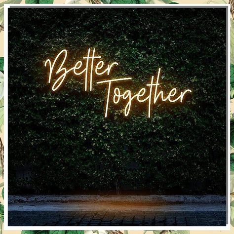 Looking to add a touch of glamour to your wedding? Check out these 7 stunning neon sign wedding backdrop ideas that will light up your special day! From romantic quotes to personalized designs, these neon signs will create a mesmerizing ambiance for your ceremony or reception. Get inspired and make your wedding unforgettable with a neon sign wedding backdrop. Better Together Neon Sign, Orange Cut, Wedding Neon Sign, Neon Glow, Sign Wedding, Modern Fonts, Light Show, Better Together, Led Neon