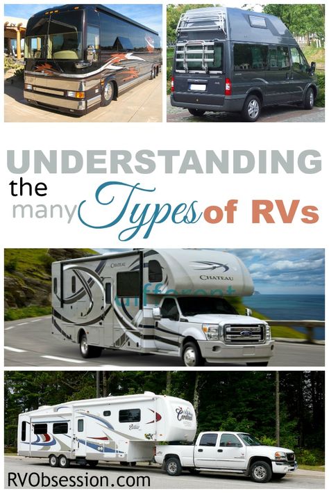 Different Types of RVs - There are so many different types of RVs that it is easy to become confused. Let me outline the main differences for you. Remodeling Camper, Rv Traveling, Travel Trailer Living, Travel Camper, Rv Types, Travel Trailer Camping, Travel Hack, Rv Homes, Rental Business