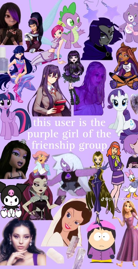 Literally Me Characters, Me Character, Colored Characters, Life Struggles, Purple Girl, Childhood Memories 2000, Arte Punk, Purple Girls, Kids Shows