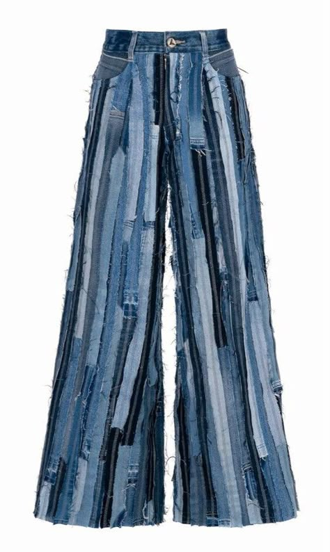 Upcycle Denim Jeans Diy Projects, Fancy Pants Outfit, Art On Clothes, Upcycle Denim Jeans, Denim Jeans Diy, Jean Upcycle, Big Jeans, Ropa Upcycling, Reworked Denim