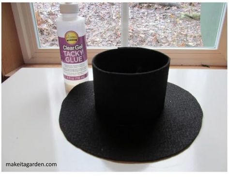 How To Make A Top Hat, Top Hat Diy, Snowman Hat Diy, Snowman Top Hat, Homemade Lotion Recipe, Diy Snowman Decorations, Fall Wood Crafts, Small Snowman, Hat Template