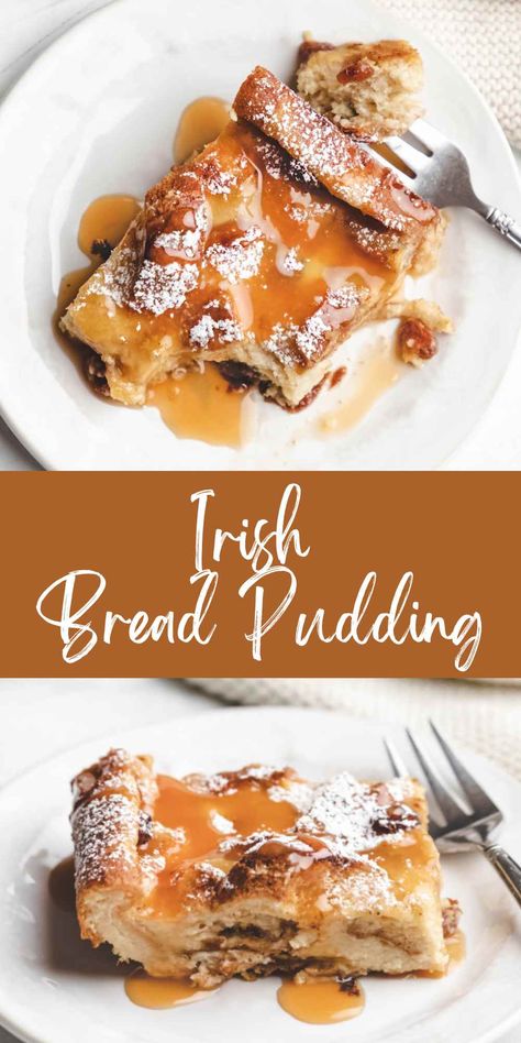 Irish Bread Pudding - I Heart Eating Irish Soda Bread Pudding Recipe, Irish Whiskey Bread Pudding, Irish Recipes Authentic Desserts, Ireland Desserts, Irish Breads, Hogwarts Food, Irish Bread Pudding, Homemade Bread Pudding, Irish Dinner Recipes