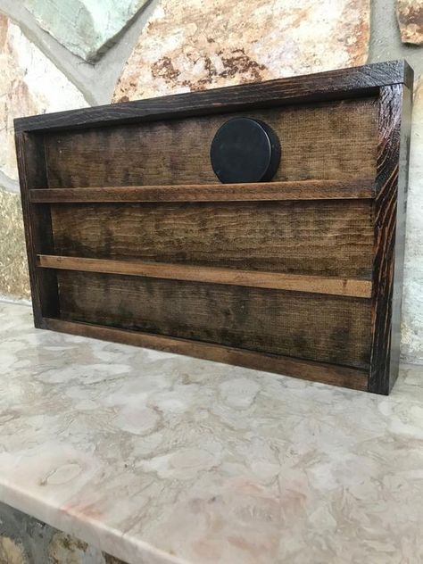 Diy Display Shelf, Hockey Puck Display, Belt Buckle Display, Old Fence Boards, Hockey Room, Rustic Tv Stand, Wooden Wall Shelves, Sports Wall, Hockey Puck