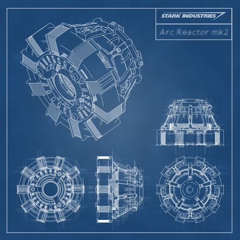 Iron Man -Stark Industries - Arc Reactor Blueprint by stntoulouse Iron Man Stark, Iron Man 1, Iron Man Arc Reactor, Blueprint Drawing, Arc Reactor, Iron Man Wallpaper, Iron Man Avengers, Iron Man Art, Stark Industries