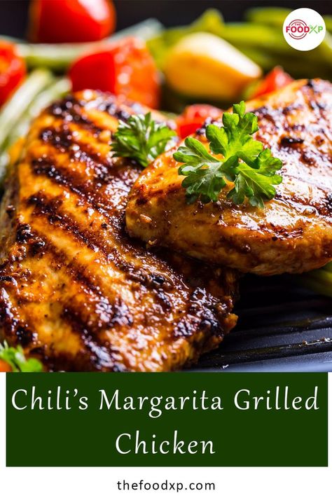 This Chili's Margarita Grilled Chicken recipe is perfect for summer parties or weeknight meals. It is healthy and incredibly delicious. Visit the THEFOODXP blog and check out the recipe. #chilismargaritagrilledchicken #chilismargaritagrilledchickenrecipe #chilisrecipes #margaritagrilledchickenrecipes Margarita Sauce Recipe, Chilis Margarita Chicken, Margarita Chicken Recipe, Chilis Margarita Chicken Recipe, Margarita Chicken Recipe Chilis, Margarita Chicken Marinade, Margarita Grilled Chicken, Grilled Mexican Chicken Marinade, Grilled Chicken Fajita Marinade Recipe