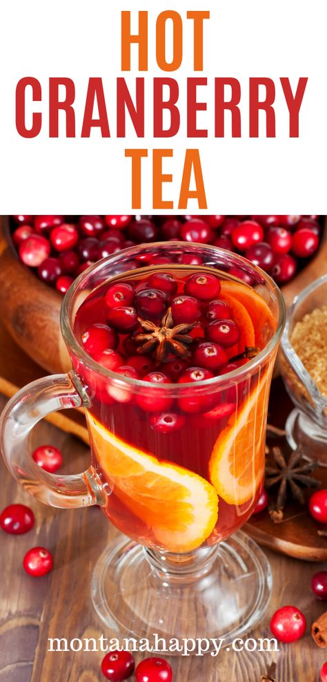 Hot Cranberry Tea Recipe, Warm Drinks Recipes, Hot Tea Recipes, Cranberry Tea, Hot Fudge Cake, Hot Chocolate Fudge, Holiday Tea, Rustic Recipes, Homesteading Ideas