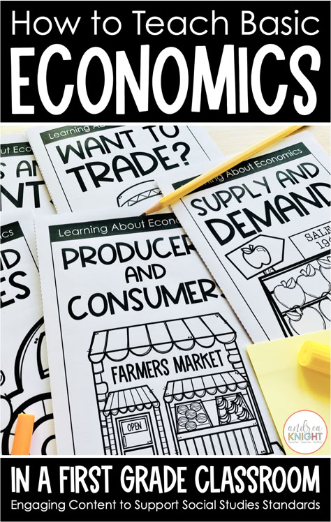 Teaching basic economics to first graders is actually (and surprisingly) really fun! Our district resources are a little thin in this unit, but we've spent time researching books and trying out new activities until we (even the kids) are having a ball learning about what makes an economy work. If you're getting ready to teach about needs and wants, goods and services, producers and consumers, and all the other money matters, check out the ideas in this blog post before you start your planning! Economics 1st Grade, Consumer And Producer Activities, Consumers And Producers Activities, Producers And Consumers 1st Grade, First Grade Economics, Producer And Consumer Activities, Goods And Services First Grade, Needs And Wants Activities, Economics For Kids