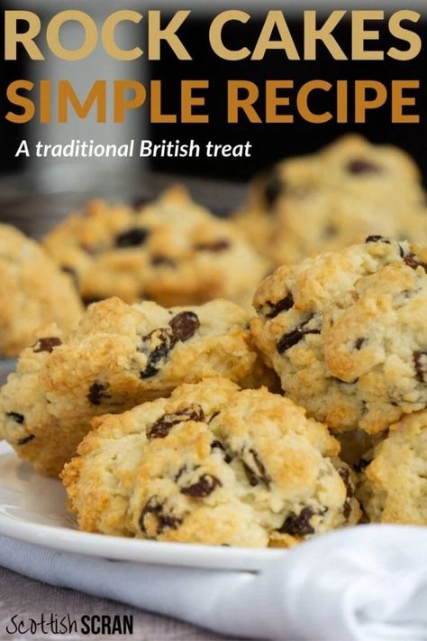 Rock Scones Recipe, Rock Buns Recipe Baking, Rock Cakes Recipe Simple, Rock Buns Recipe Easy, Scottish Recipes Dessert, European Recipes Traditional, British Cake Recipes, British Christmas Recipes, British Recipes Traditional