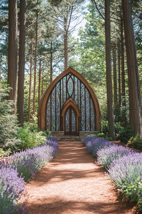 Wedding ceremony setting. Forest chapel with stained glass windows and lavender-edged walkway.

Dare to swim against the wedding tide? Then a cathedral wedding ceremony setup could be the majestic gateway to your eternal love story. If you're still undecided, we've compiled 31 timeless ideas that will surely make you fall head over heels with this classic choice. Brace yourself for a grandeur-inspiring…

Read more: https://tastywed.com/generated-post-31-timeless-cathedral-wedding-ceremony-setup-ideas/ Forest Chapel Wedding, Lavender Forest Wedding, Glass Chapel Wedding, Forest Chapel, Cathedral Wedding Ceremony, Wedding Ceremony Setup, Glass Chapel, Wedding Nail Art Design, Cathedral Wedding