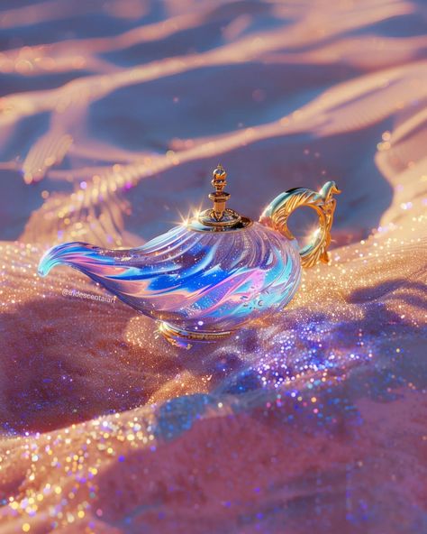 ʸᵒᵘ ᵍᵉᵗ ³ ʷⁱˢʰᵉˢ 💫 #MagicLamp #MagicGenie #GenieInABottle #Aladdin #Iridescent #IridescentAIArt #IridescentArt #GlitterSand #DesertVibe #Saturday #WeekendVibes Wish Aesthetic, Perfumes Notes, Iridescent Lamp, Fun Beauty Products, 3 Wishes, Genie In A Bottle, Carnival Of Venice, Desert Vibes, Pretty Backgrounds