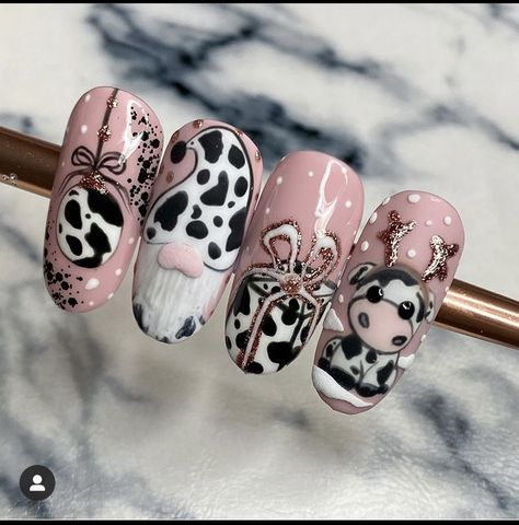 Cowboy Nails, Festive Nails, Western Nails, Animal Nail Art, Cow Nails, Art Deco Nails, Christmas Nail Art Designs, Animal Nails, Animal Print Nails