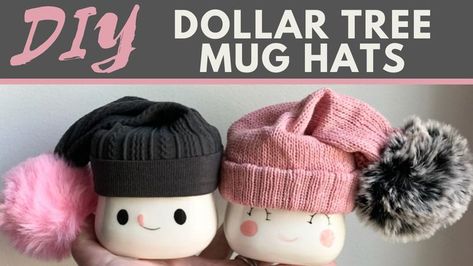 DIY Sew and no sew methods of making winter hats for the marshmallow mugs. Youtube tutorial Marshmallow Face, Diy Fall Ideas, Marshmallow Crafts, Toppers Diy, Marshmallow Peeps, Stocking Hat, Yarn Hats, Hat Patterns Free, Diy Socks