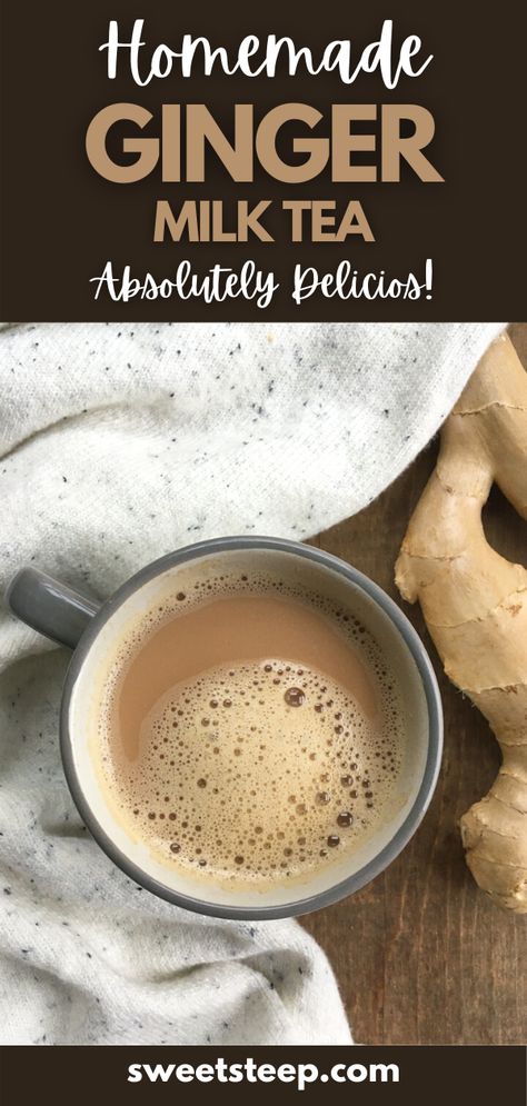 Ginger Chai Tea, Ginger Tea With Milk, Ginger Milk Recipe, Ginger Milk Tea Recipe, Chai Milk Tea, Adrak Chai, Ginger Milk Tea, Hot Milk Tea, Cinnamon Tea Recipe