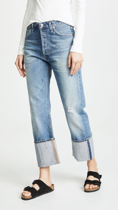 Cuffed Jeans Outfit, Women Fashion Edgy, Cuffed Jeans, Jean Trends, Citizens Of Humanity Jeans, Jeans Outfit, Jeans Online, Gothic Outfits, Zara Jeans