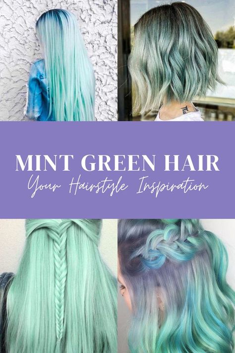 Mint Green Hair Green Streaks In Blonde Hair, Mint Green Hair Color, Green And Blonde Hair, Mint Hair Color, Pastel Green Hair, Hair Color Placement, Hair Colour For Green Eyes, Mint Green Hair, Event Hairstyles