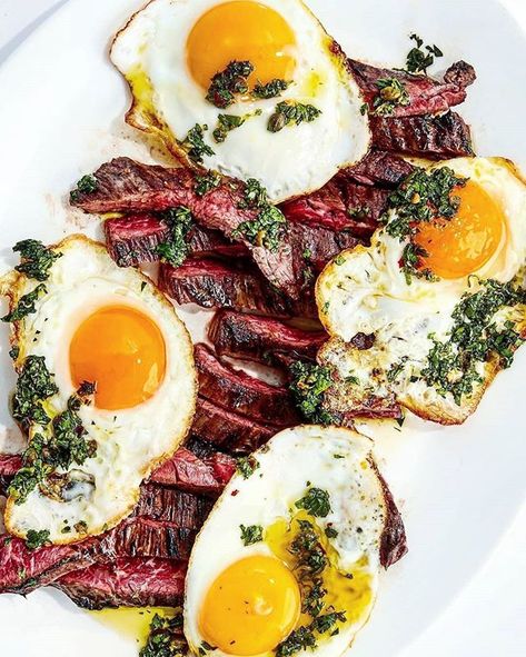 Rise and shine! Steak eggs and salsa verde. The undisputed breakfast of champions!! . Definitely peep @rice.isnices recipe photo by @chelsealouisekyle and plating courtesy @mpearljones #livefirerepublic #steak #steakandeggs #grill #grilled #bbq #barbecue #healthyfood #healthylifestyle #healthy #health #healthyeating #healthybreakfast #breakfast #foodstagram #food #foodporn #instalike #instadaily #instafood #morning #riseandahine #firemakeseverythingbetter Eggs Dinner Ideas, Steak And Eggs Dinner, Steak Eggs, Eggs Dinner, Salsa Verde Recipe, Pan Steak, Sliced Steak, Cheesecake Cupcakes, Avocado Smoothie