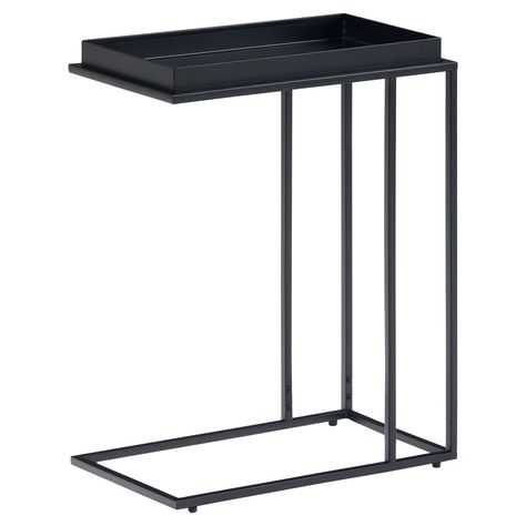 Brooklyn & Max Colden Tray Top C Side Table C Side Table, Make Table, Multipurpose Table, C Table, Metal Tray, Black Side Table, Metal Trays, Table Sizes, Easy Food